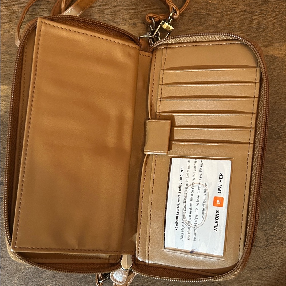 Wilsons Leather camel Brown Wristlet Clutch - Picture 7 of 9